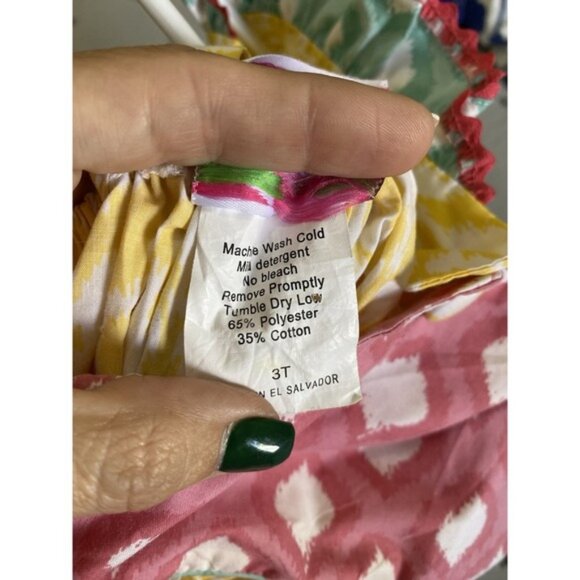 Shrimp & Grits toddler girls Floral Romper Size 3 Pink Yellow Blue Ruffle (S72) - Picture 5 of 5